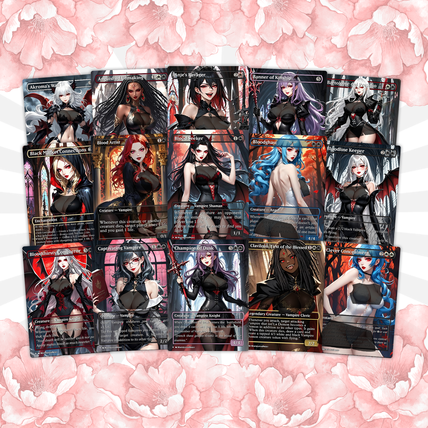 Vampire Tribal Anime Waifu Proxy Commander Deck Custom Proxy EDH High Quality Cards