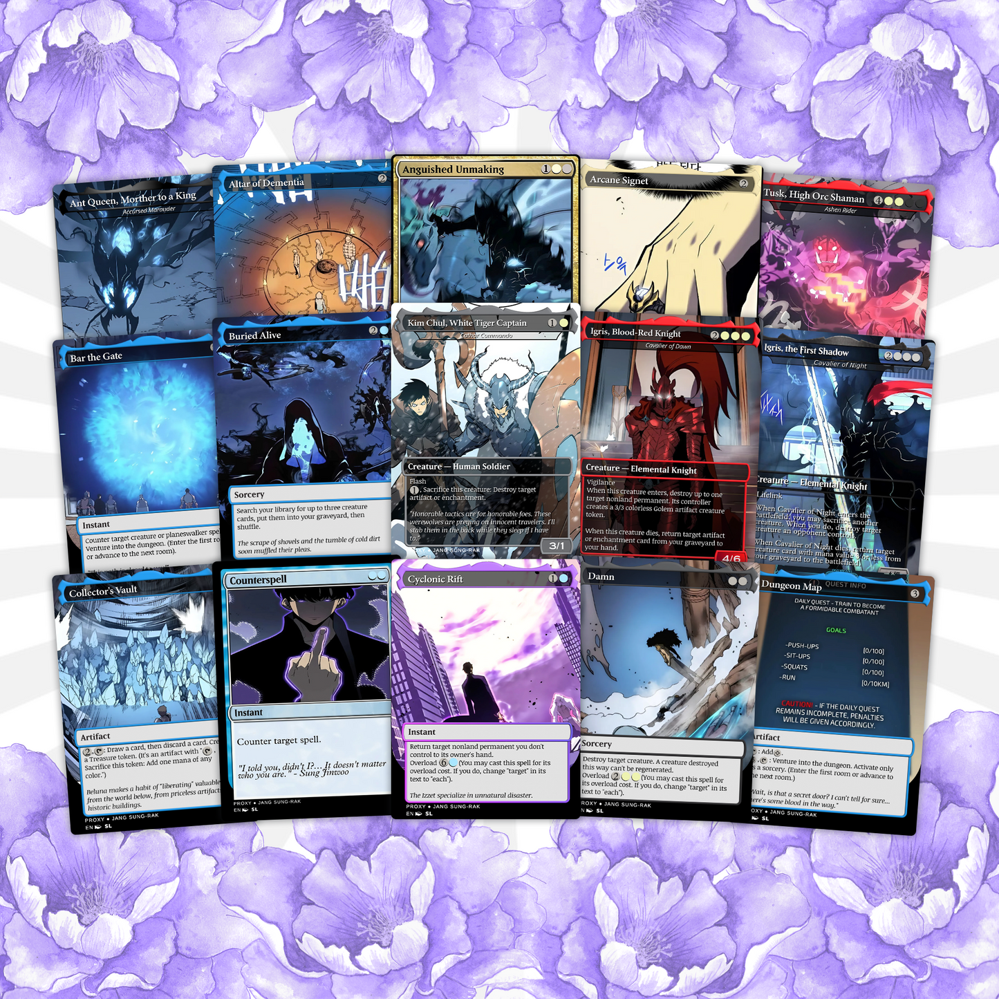 Solo Leveling Proxy EDH | Jinwoo Sung Commander | Anime-Inspired Custom MTG Cards
