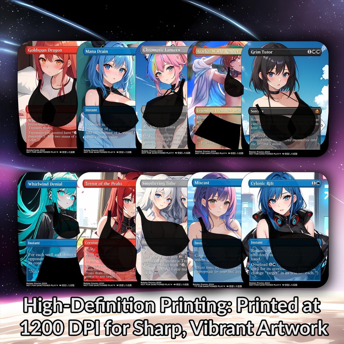The Ur-Dragon Anime Waifu Proxy Custom Card TCG Foil/NonFoil Mature Gorgeous Anime Art For EDH Commander Gift For Him/Her