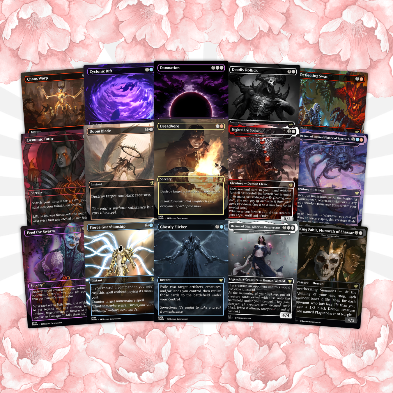 Diablo Themed Commander Deck Proxies, Demon Tribal/Reanimation, High Quality Custom Card Proxy