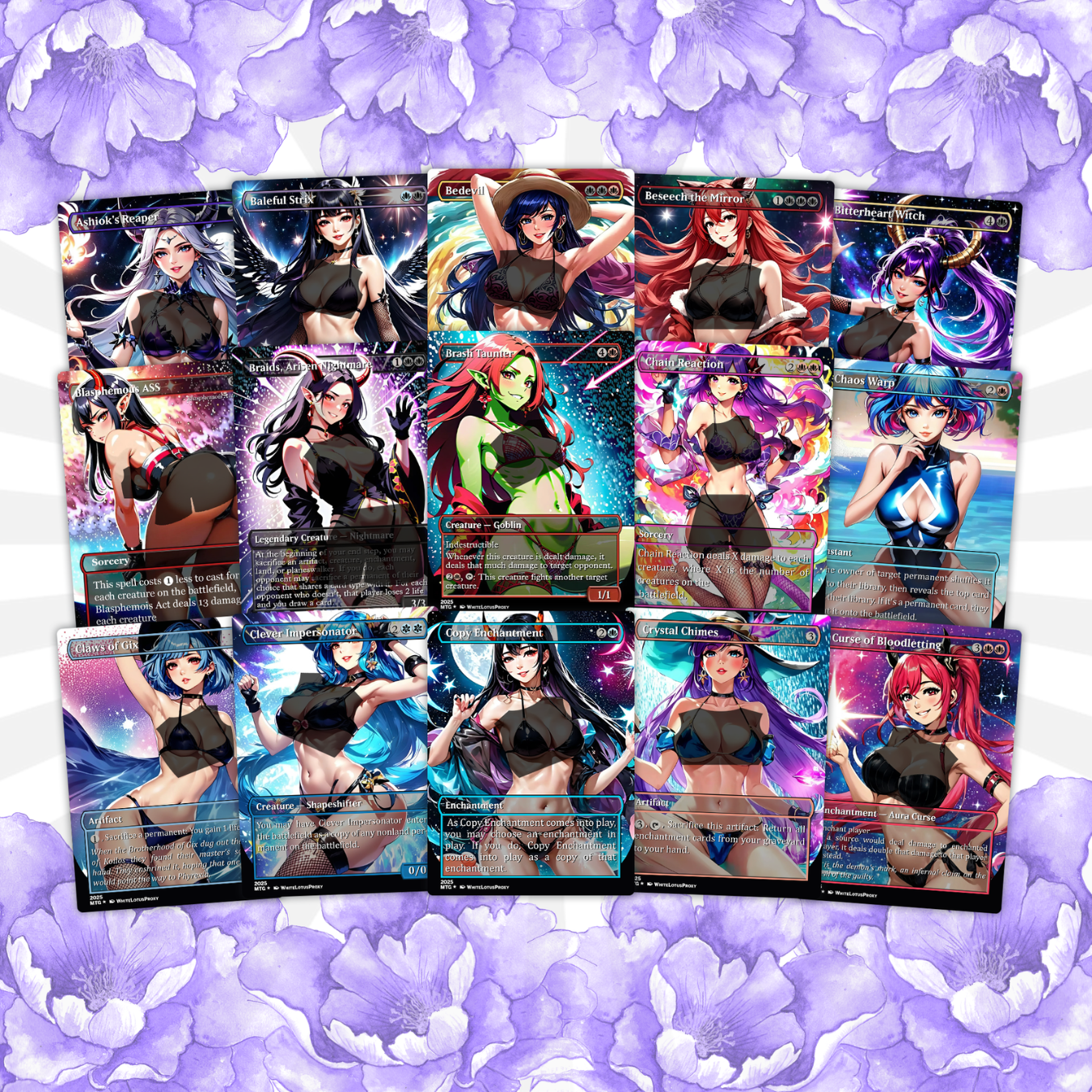 Curse Tribal Anime Waifu Ready to Play Proxy Commander Deck Custom Proxy EDH Curse Tribal English High Quality Cards