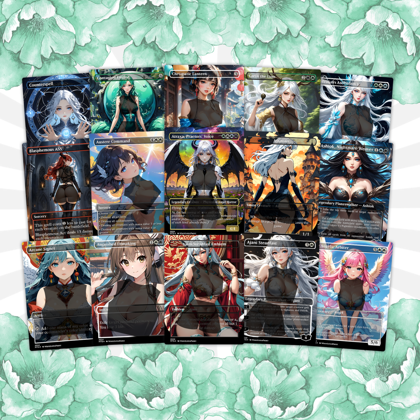 Esika God of the Tree Anime Waifu Proxy Commander Deck Custom Proxy EDH Superfriends English High Quality Cards