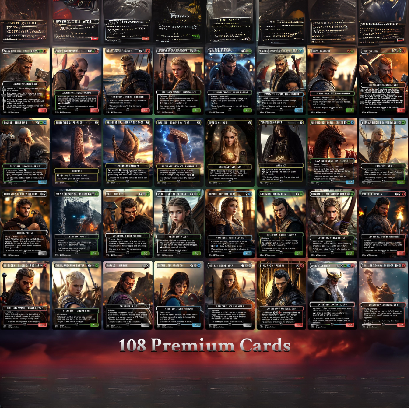 Vikings Commander Deck | 108 Proxy Cards | Viking Deck | TCG Commander Deck | Trading Cards Private Use | Mtg Proxy | DIY Cards | EDH Deck