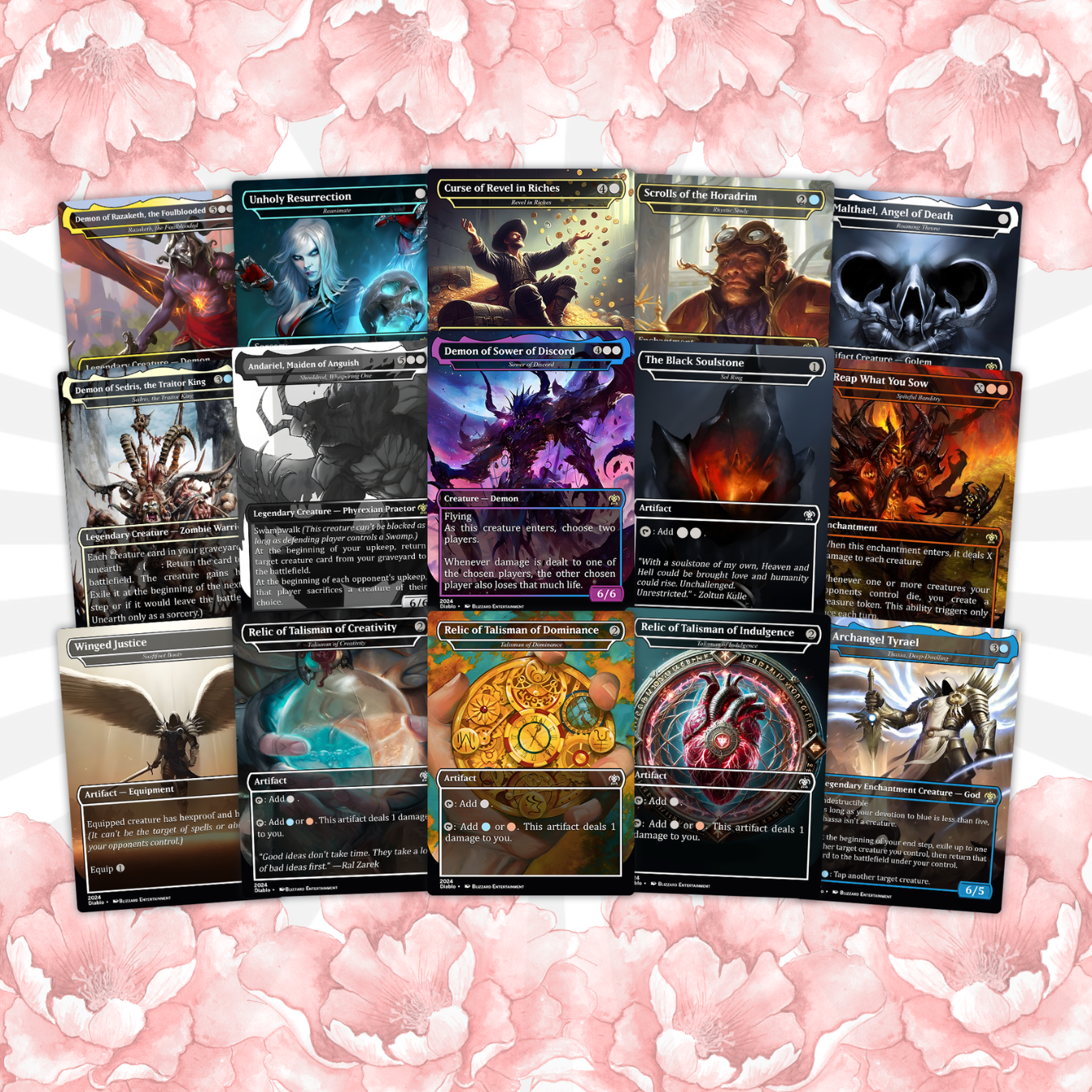 Diablo Themed Commander Deck Proxies, Demon Tribal/Reanimation, High Quality Custom Card Proxy