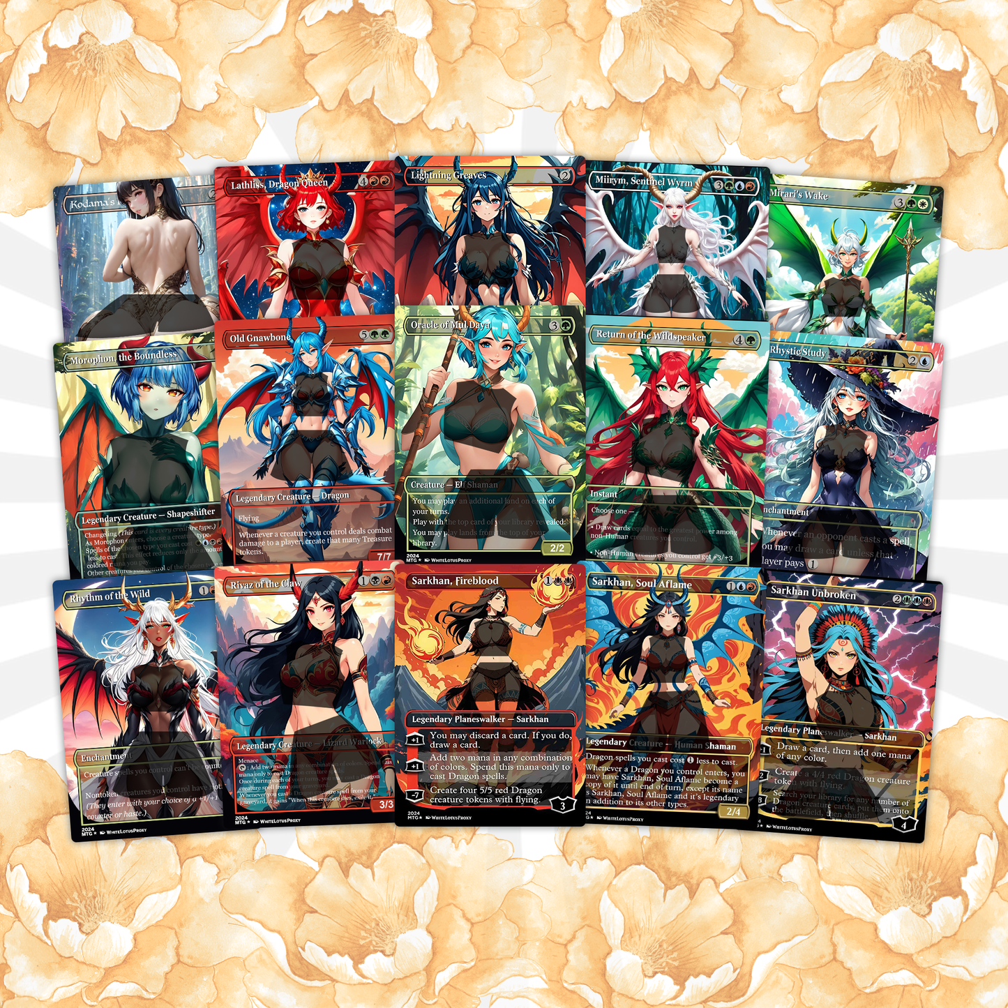 The Ur Dragon Anime Waifu Proxy Commander Deck Custom Proxy EDH Dragon Tribal English High Quality Cards