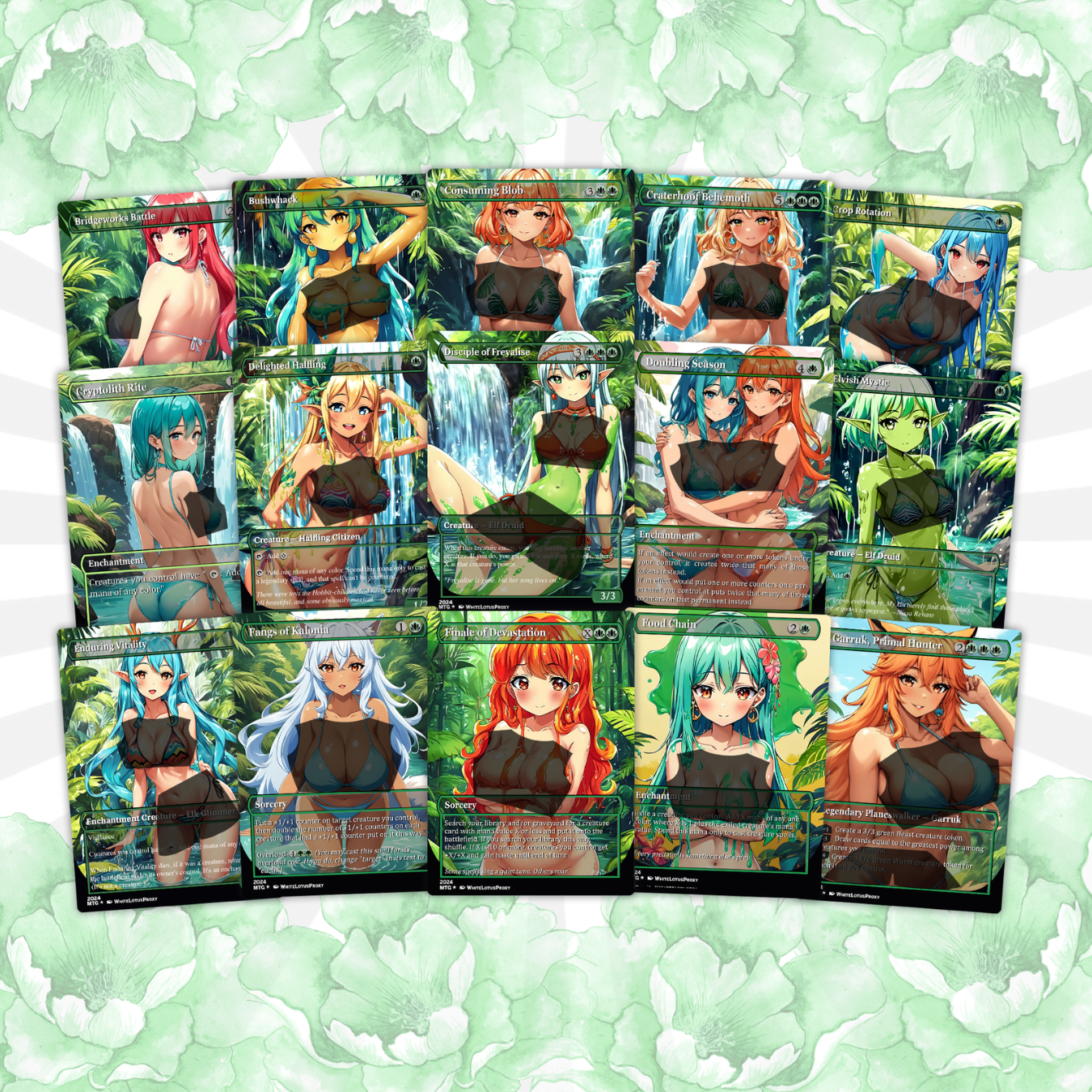 Ooze Tribal / Slime Storm Anime Style Waifu Proxy Commander Deck Special Edition Custom MTG EDH Deck English High Quality Cards