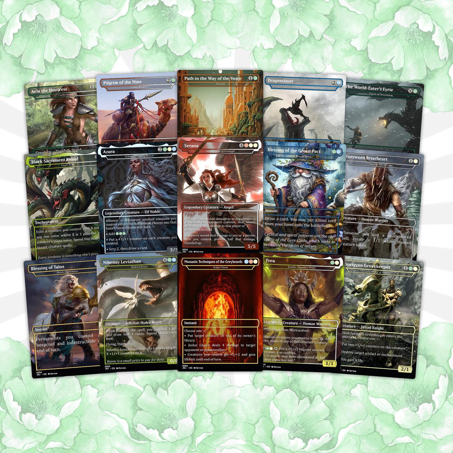 Skyrim Themed Commander Deck Proxies, Multi Colour Combo, 120+ Unique Cards, Quality Custom Card Proxy for Commander EDH