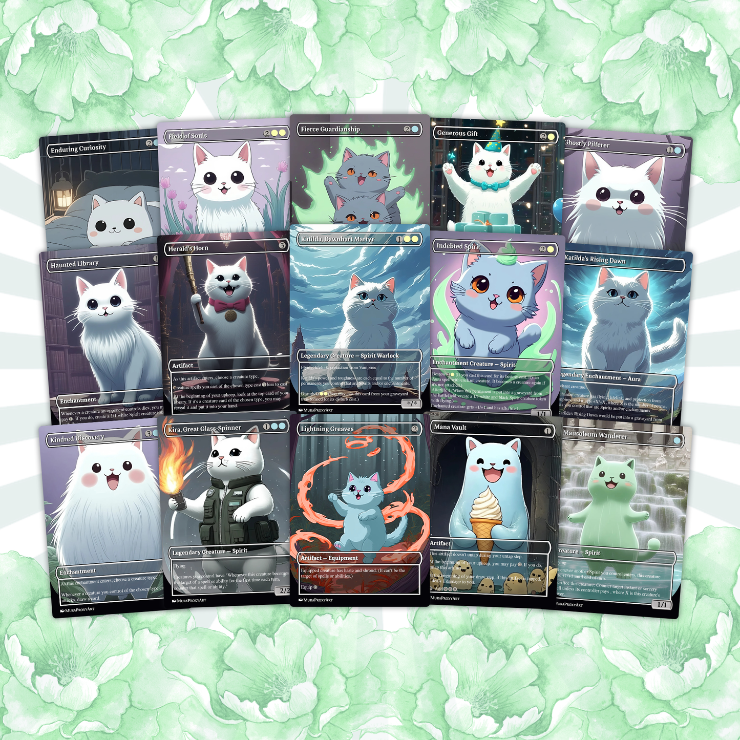 Millicent Spirit Tribal Proxy Commander Deck, 100 Cards + 6 Free Tokens | Cute Custom Full Art | MuraProxyArt