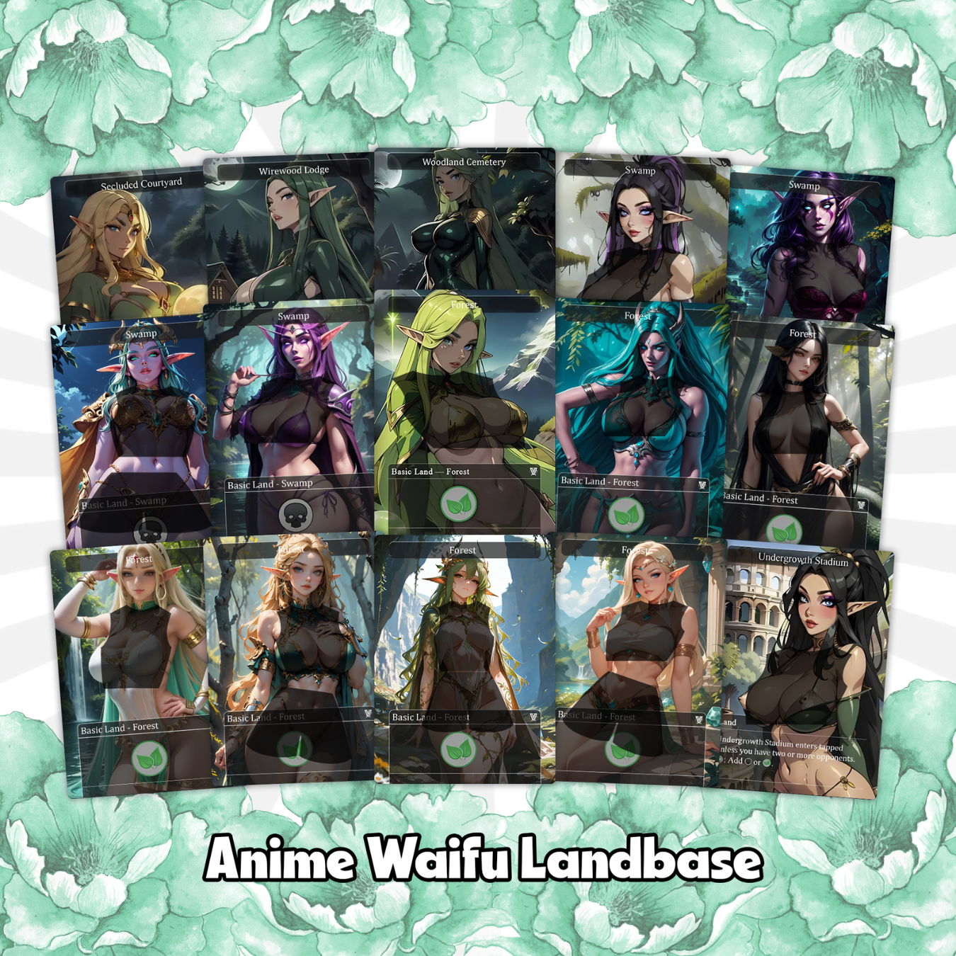 Lathril Blade of the Elves EDH Anime Style Waifu Proxy Deck Custom Proxy Elf Tribal Elves High Quality Cards, 120 Cards, 18 Sideboard Cards