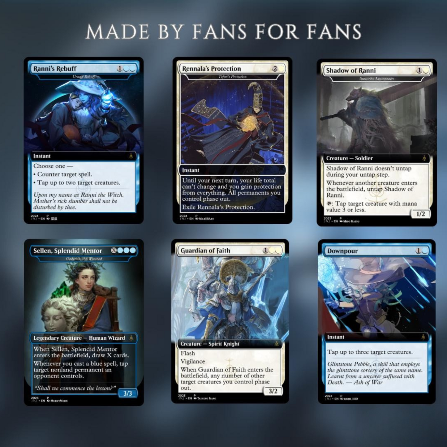 Elden Ring Commander | Dual-Commander Azorius Control Voltron | 100+ Custom Proxy Cards