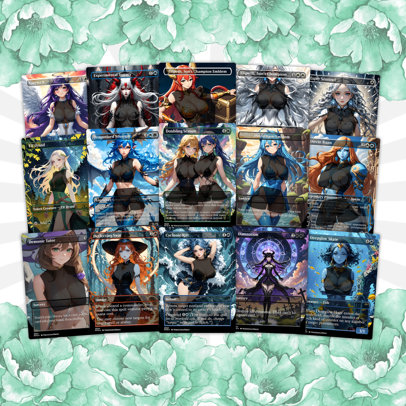 Esika God of the Tree Anime Waifu Proxy Commander Deck Custom Proxy EDH Superfriends English High Quality Cards