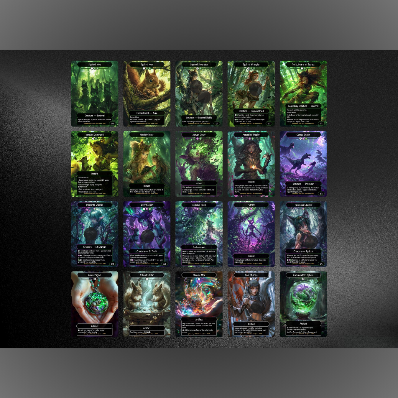Chatterfang Commander Squirrel Deck – Custom Cards for Casual Play