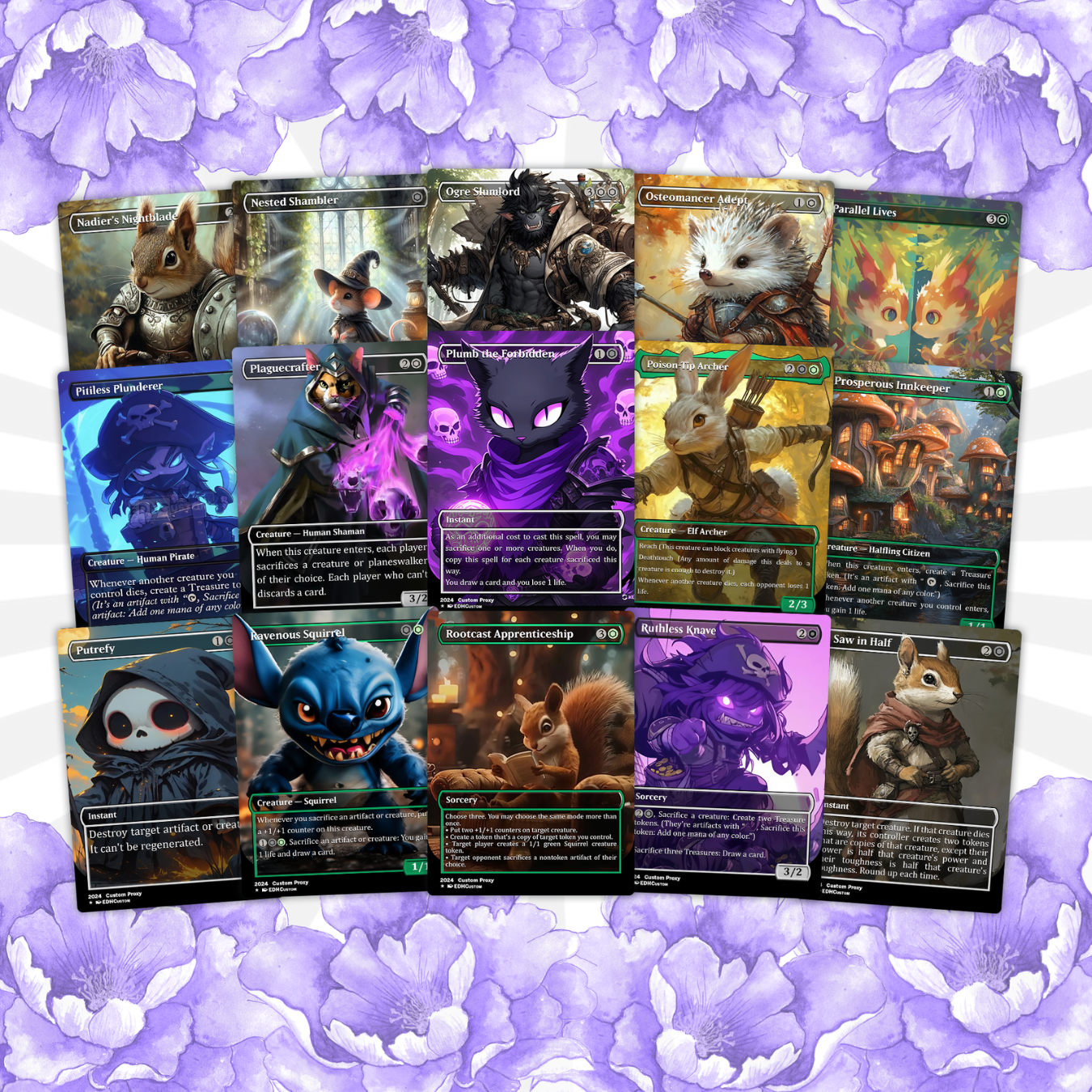 Squirrel Proxy Deck Chatterfang Combo 100 Cards + Sideboard + Tokens | Premium Quality Custom MTG Proxies for EDH Commander