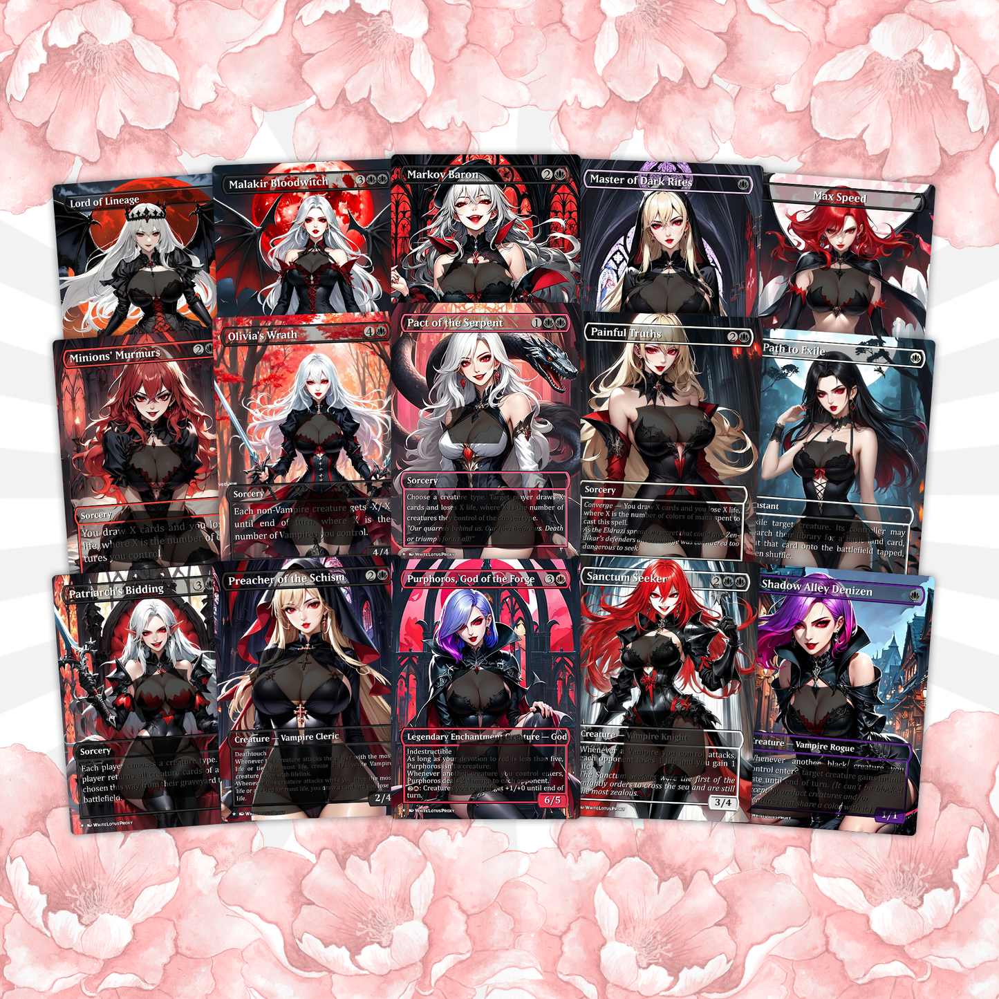 Vampire Tribal Anime Waifu Proxy Commander Deck Custom Proxy EDH High Quality Cards