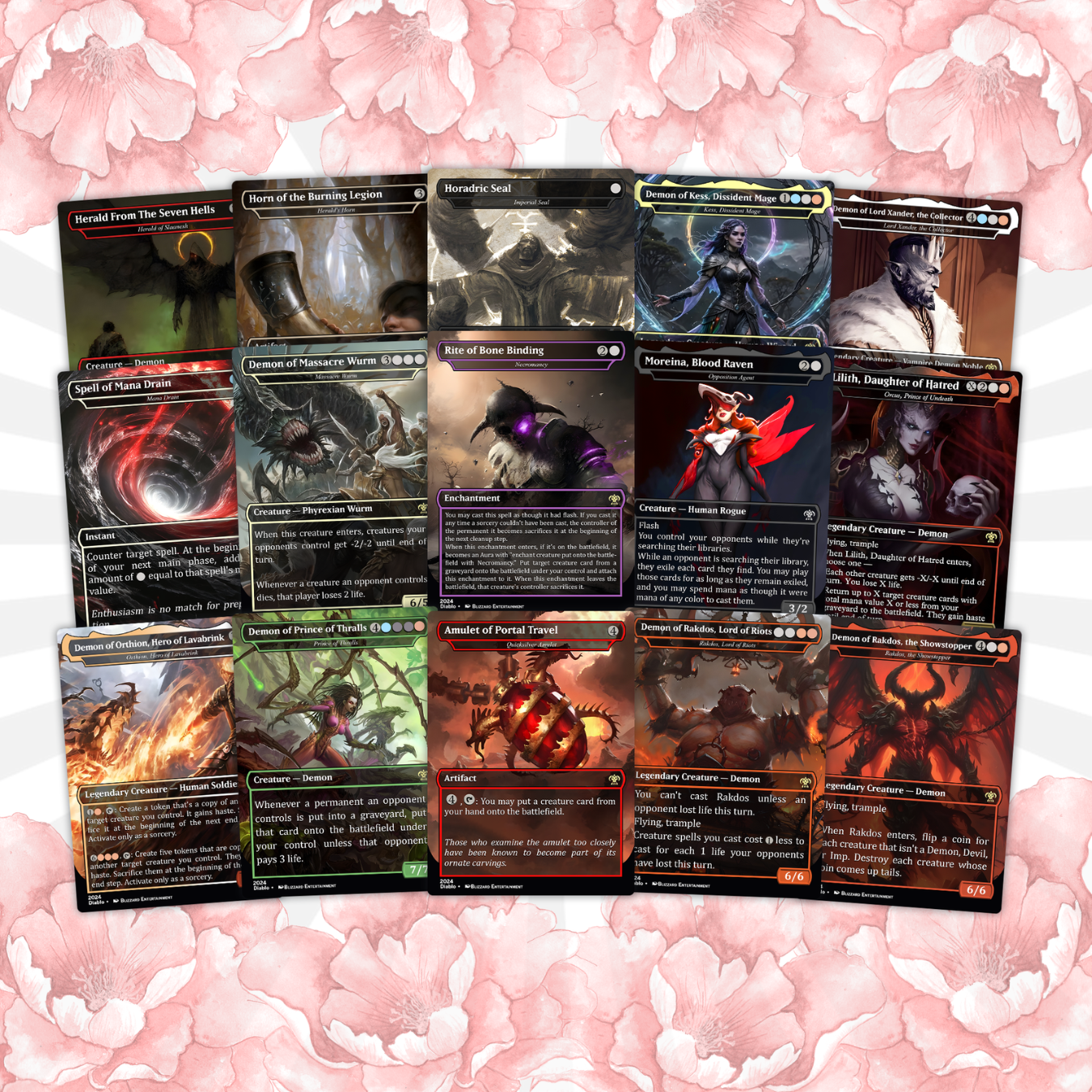 Diablo Themed Commander Deck Proxies, Demon Tribal/Reanimation, High Quality Custom Card Proxy
