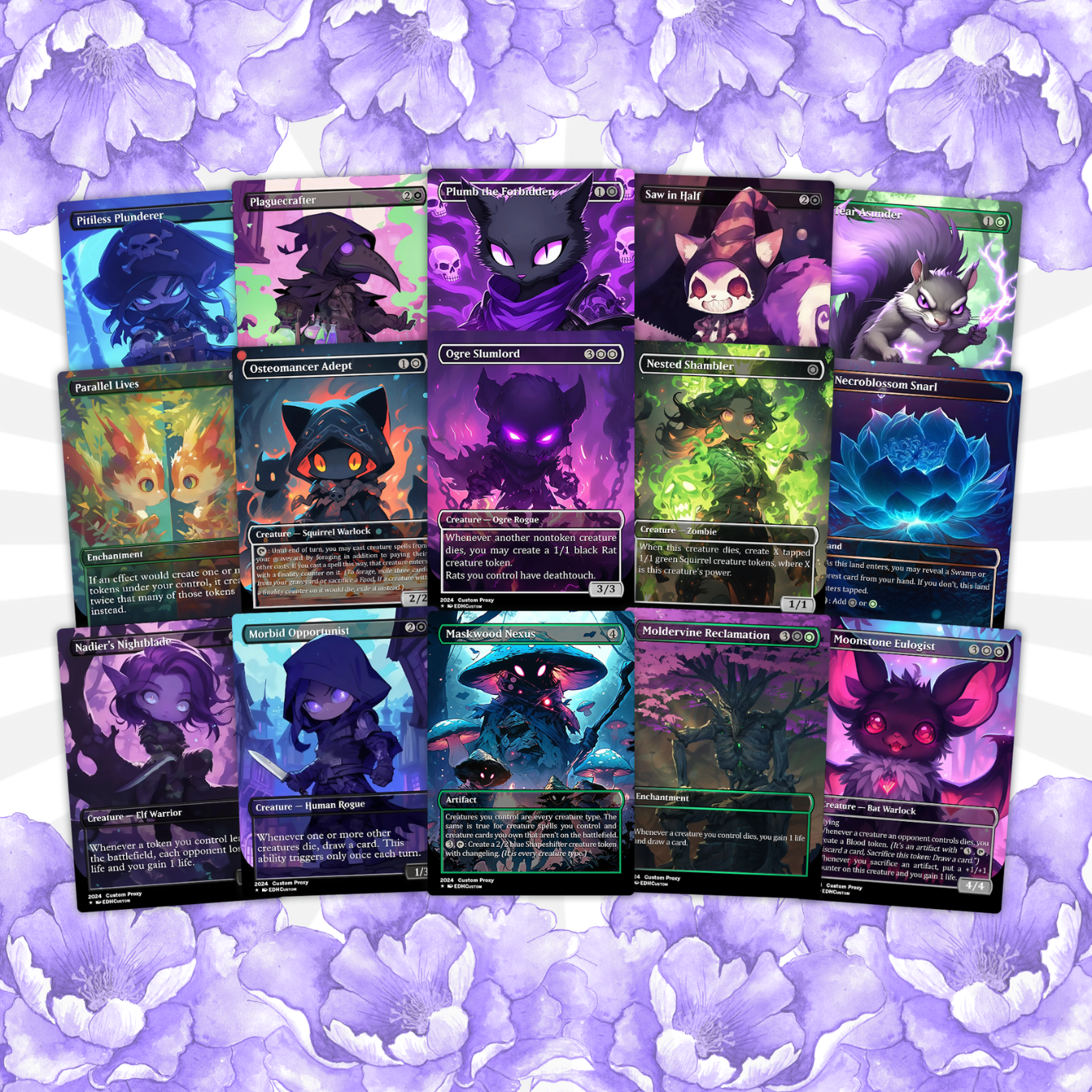 Squirrel Proxy Deck Hazel of the Rootbloom 100 Cards + Sideboard + Tokens | Premium Quality Custom MTG Proxies for EDH Commander