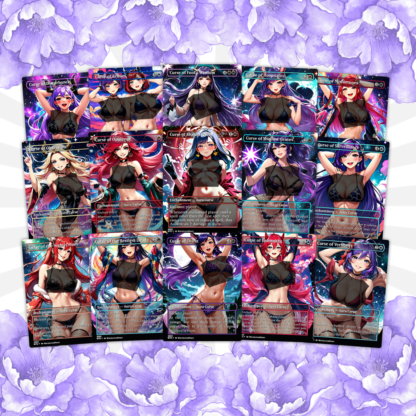 Curse Tribal Anime Waifu Ready to Play Proxy Commander Deck Custom Proxy EDH Curse Tribal English High Quality Cards