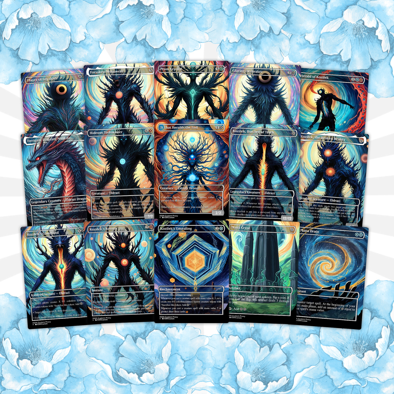 Eldrazi Proxy Deck Ulalek Abstract 100 Cards + Sideboard + Tokens | Premium Quality Custom MTG Proxies for EDH Commander