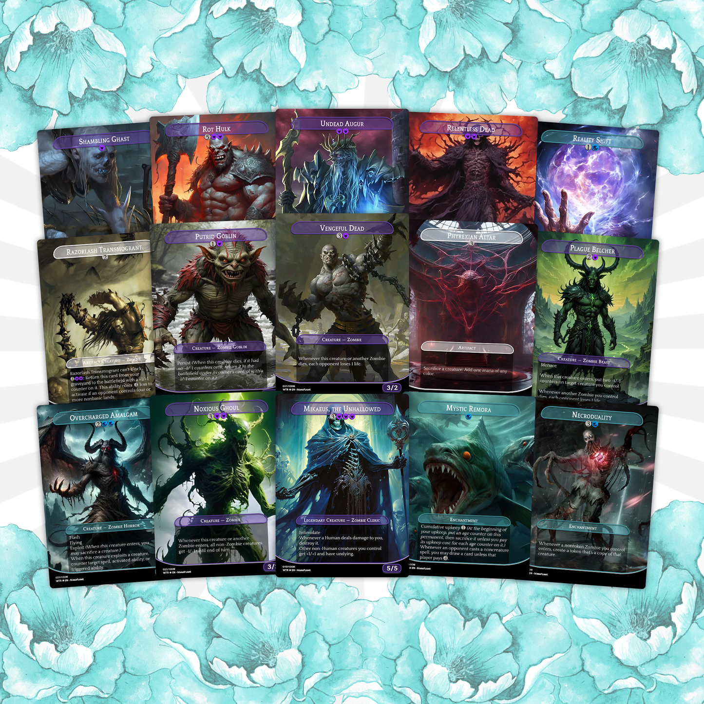 Wilhelt Zombie Tribal - 100 Proxy Cards - Commander EDH Deck - High Quality Altered Cards - Full ManaFlame Deck