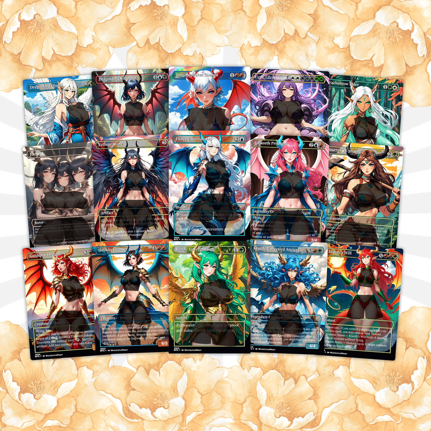 The Ur Dragon Anime Waifu Proxy Commander Deck Custom Proxy EDH Dragon Tribal English High Quality Cards