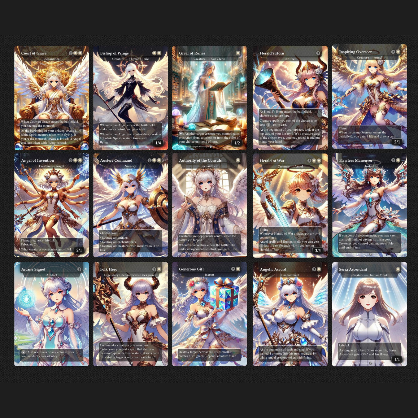 Giada Angel Anime Style Waifu Tribal Commander Deck Special Edition Custom Proxy Deck Art For EDH High Quality Cards 108 Cards