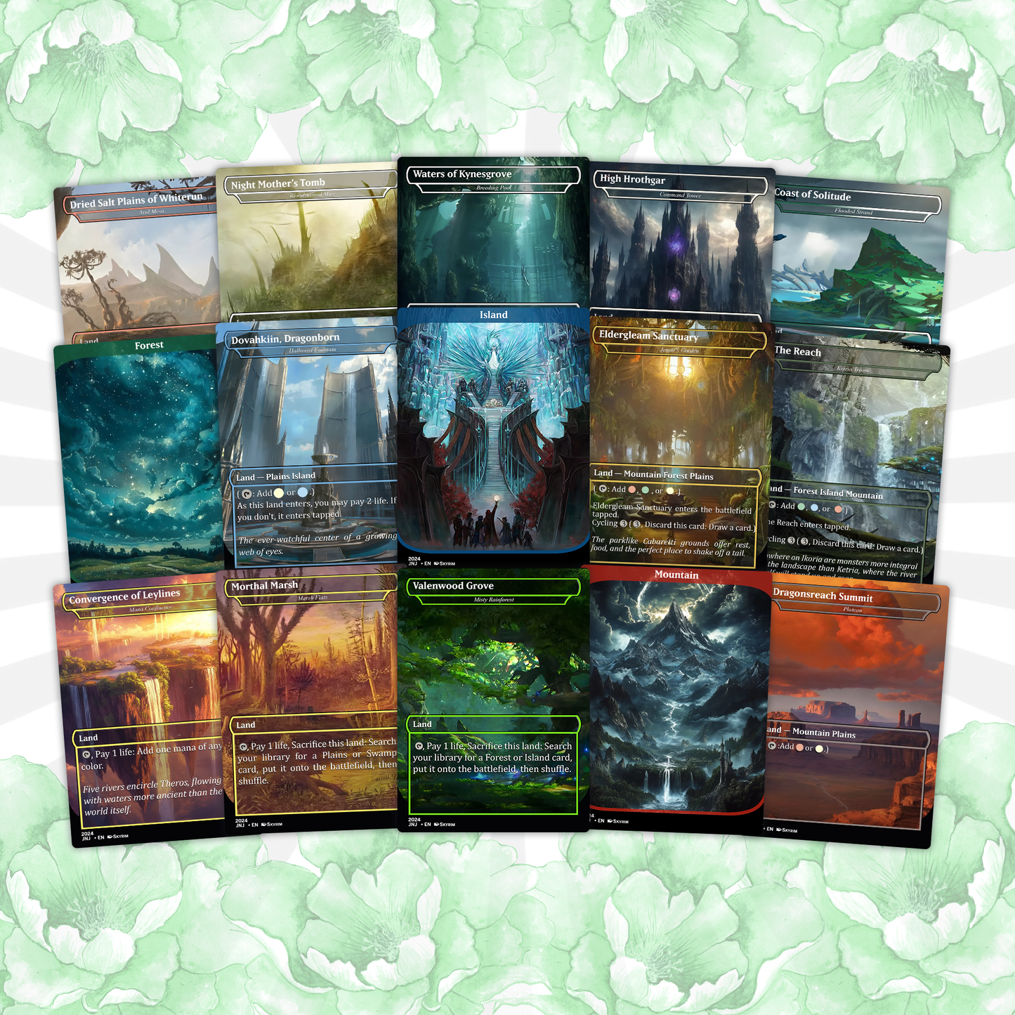Skyrim Themed Commander Deck Proxies, Multi Colour Combo, 120+ Unique Cards, Quality Custom Card Proxy for Commander EDH