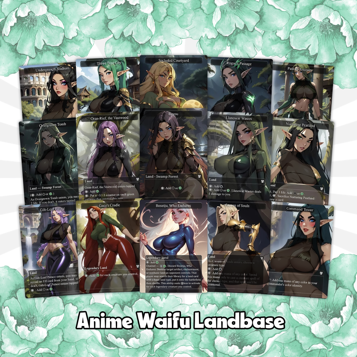 Lathril Blade of the Elves EDH Anime Style Waifu Proxy Deck Custom Proxy Elf Tribal Elves High Quality Cards, 120 Cards, 18 Sideboard Cards
