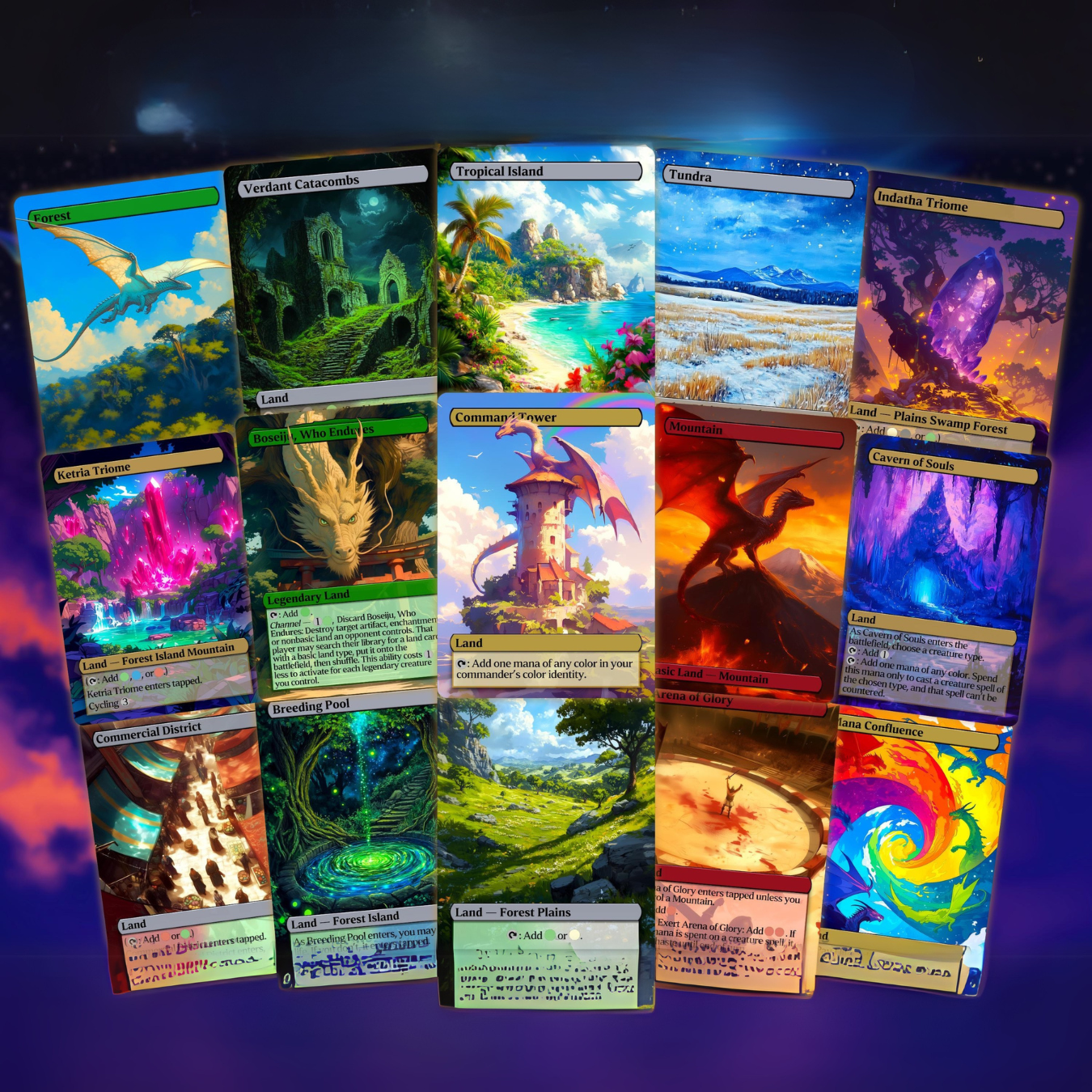 Dragon Tribal Commander Deck - Proxy - 4 Possible Commanders - 5 Colors - Tokens Included - Dragonstorm Upgrade Bundle - 110 card EDH Deck