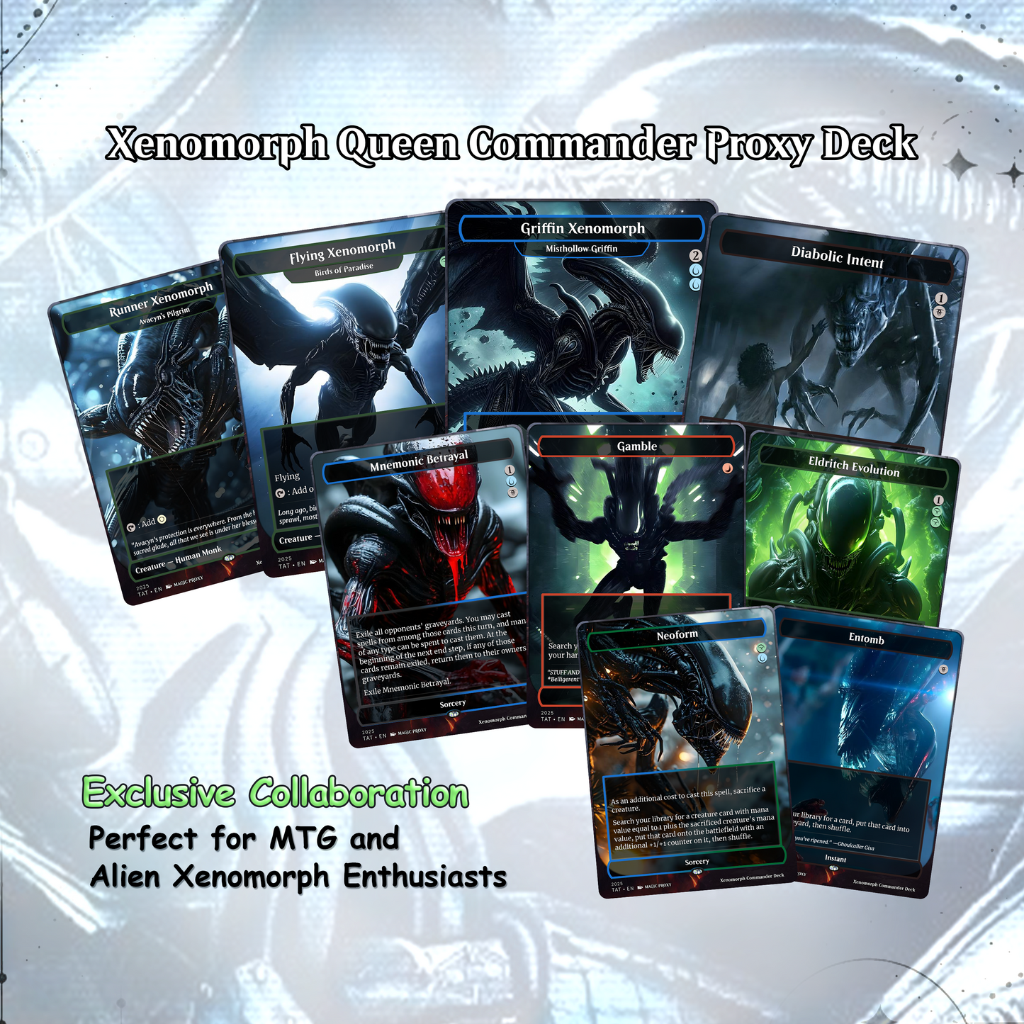 Alien Commander cEDH Deck - Alien Commander Magic Commander - Magic Proxy Deck with 170+ Unique Cards - Custom Cards MTG Proxy for Casual Play