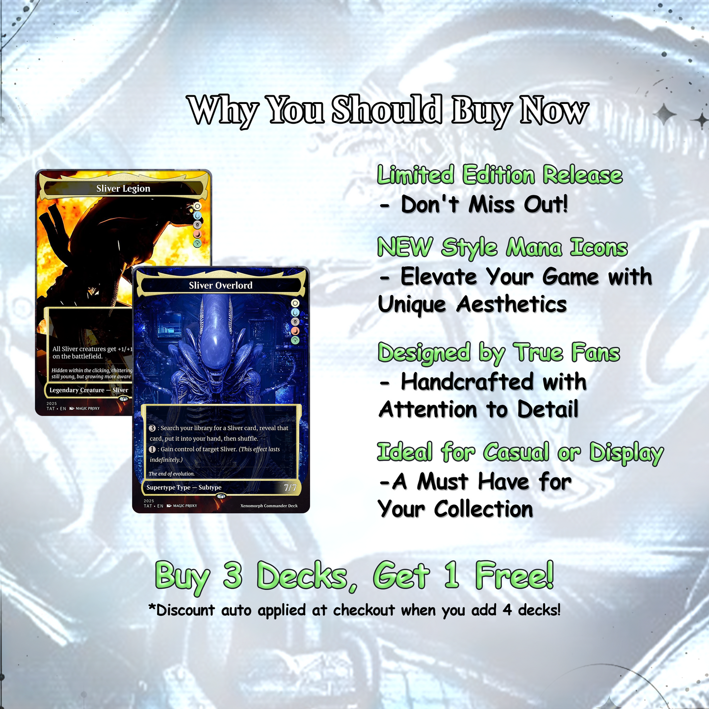 Alien Commander cEDH Deck - Alien Commander Magic Commander - Magic Proxy Deck with 170+ Unique Cards - Custom Cards MTG Proxy for Casual Play