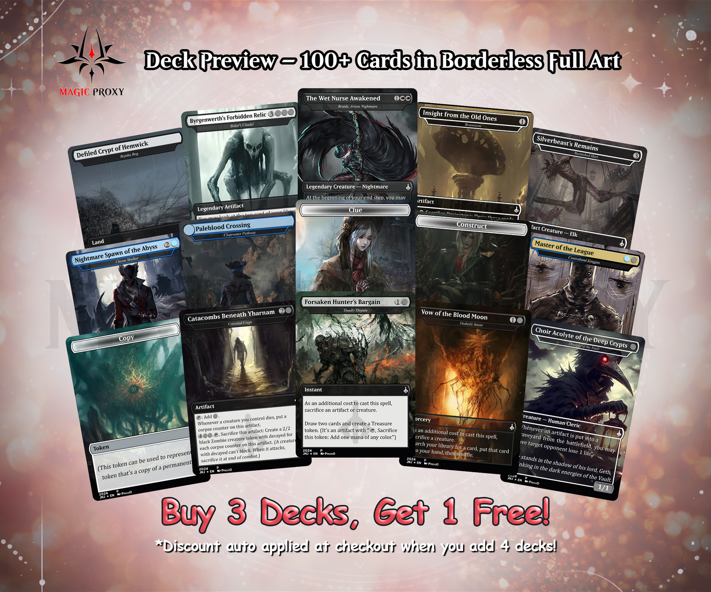 Bloodborne Commander cEDH Deck - Bloodborne Commander Magic Commander - Magic Proxy Deck with 150+ Unique Cards - Custom Cards MTG Proxy for Casual Play
