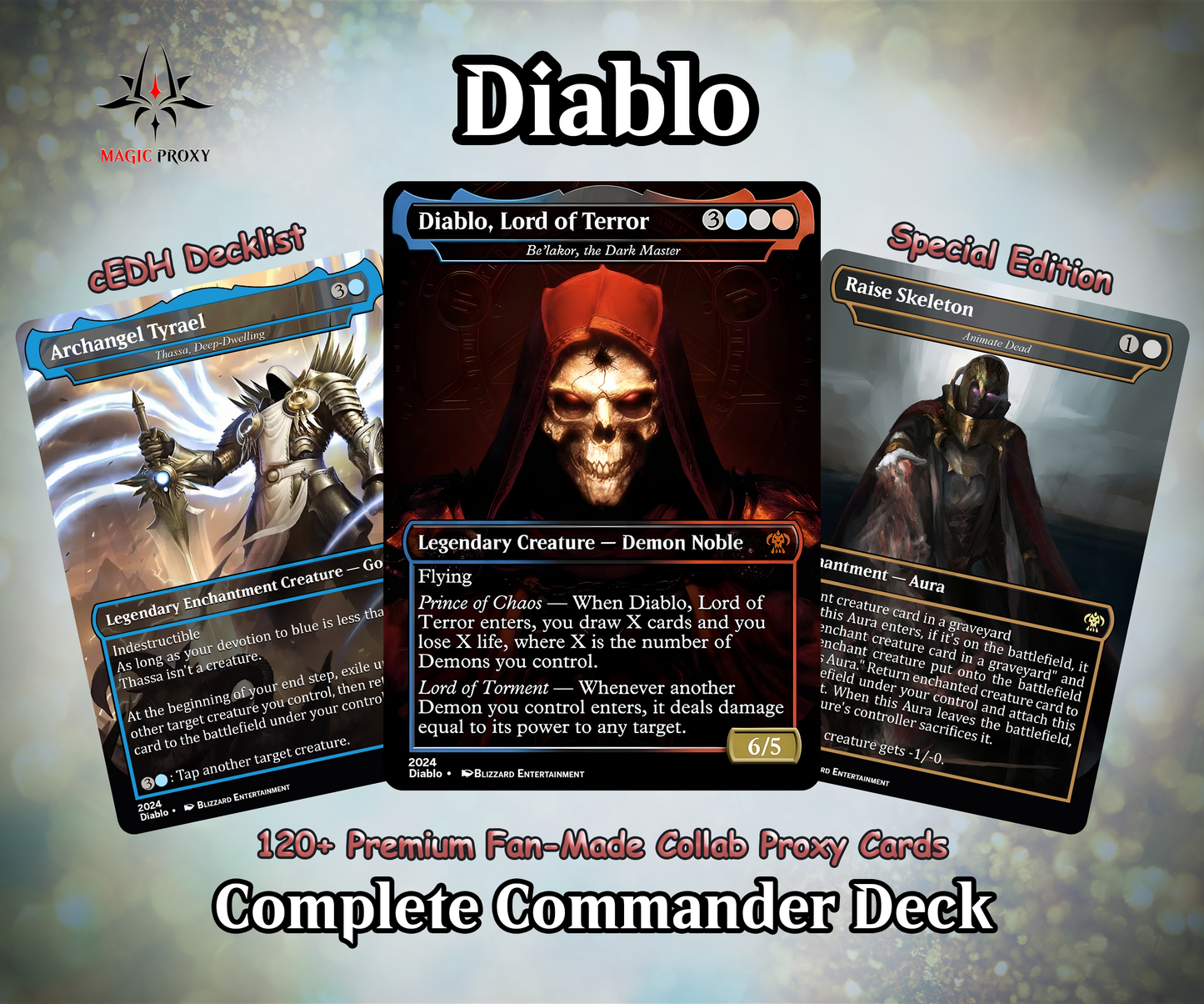 Diablo Commander cEDH Deck - Diablo Commander Magic Commander - Magic Proxy Deck with 170+ Unique Cards - Custom Cards MTG Proxy for Casual Play