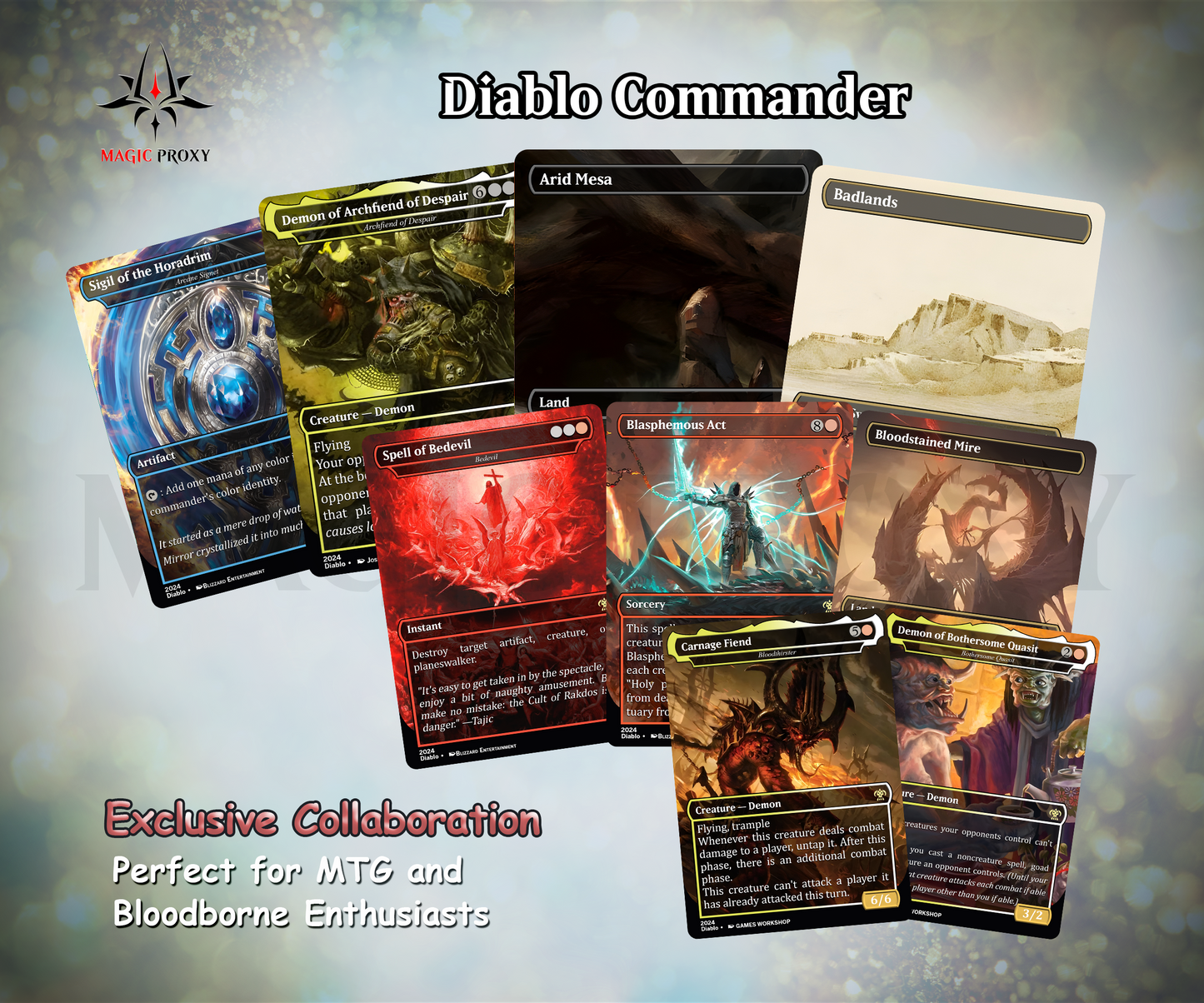 Diablo Commander cEDH Deck - Diablo Commander Magic Commander - Magic Proxy Deck with 170+ Unique Cards - Custom Cards MTG Proxy for Casual Play
