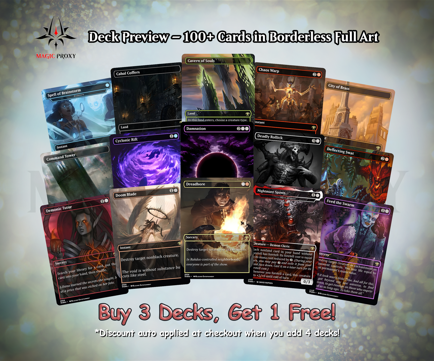 Diablo Commander cEDH Deck - Diablo Commander Magic Commander - Magic Proxy Deck with 170+ Unique Cards - Custom Cards MTG Proxy for Casual Play