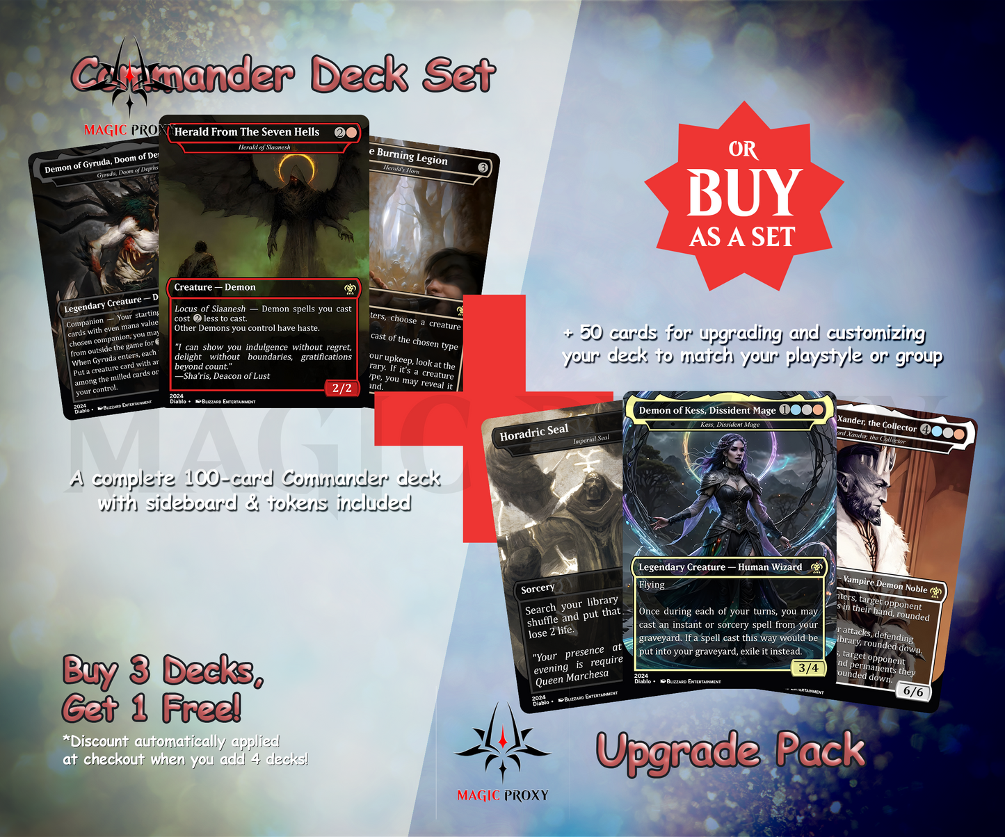 Diablo Commander cEDH Deck - Diablo Commander Magic Commander - Magic Proxy Deck with 170+ Unique Cards - Custom Cards MTG Proxy for Casual Play