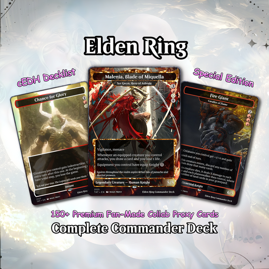 Elden Ring Commander cEDH Deck - Elden Ring Commander Magic Commander - Magic Proxy Deck with 160+ Unique Cards - Custom Cards MTG Proxy for Casual Play