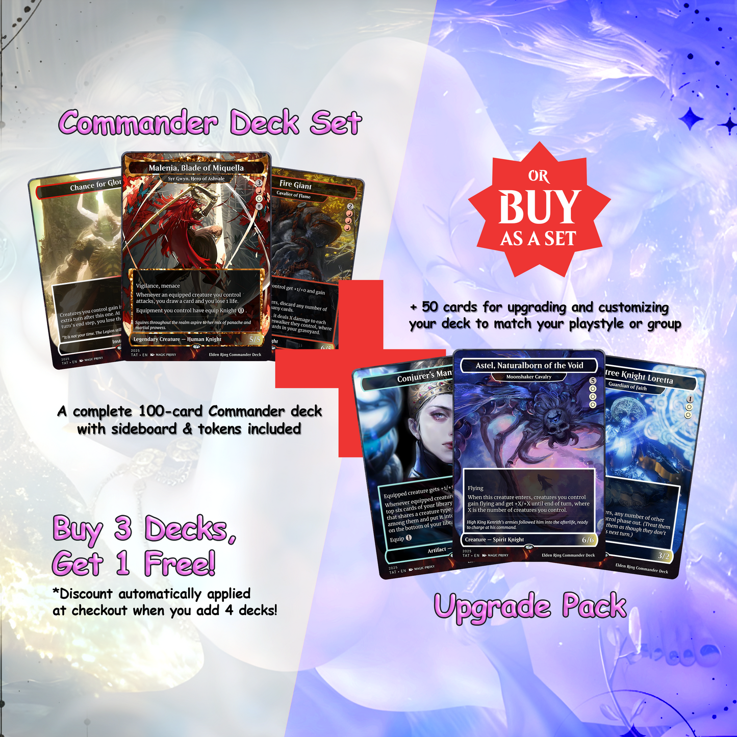 Elden Ring Commander cEDH Deck - Elden Ring Commander Magic Commander - Magic Proxy Deck with 160+ Unique Cards - Custom Cards MTG Proxy for Casual Play