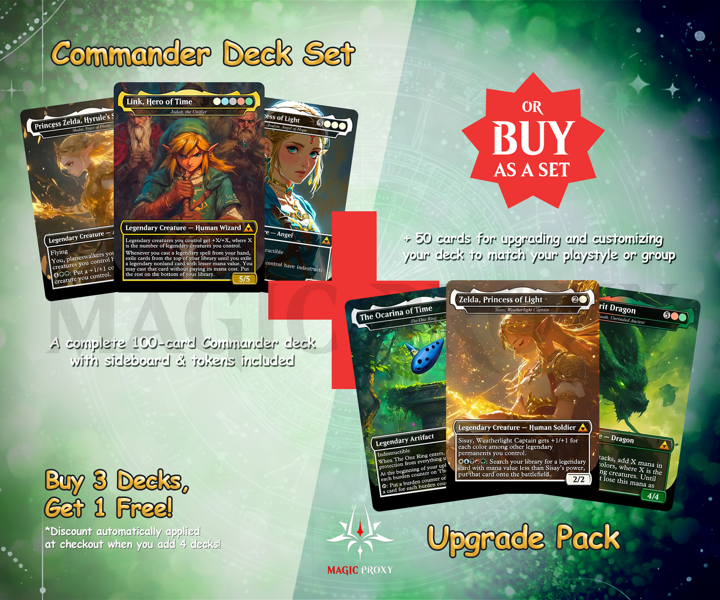 Saviors of Hyrule Commander cEDH Deck - Saviors of Hyrule Commander Magic Commander - Magic Proxy Deck with 160+ Unique Cards - Custom Cards MTG Proxy for Casual Play