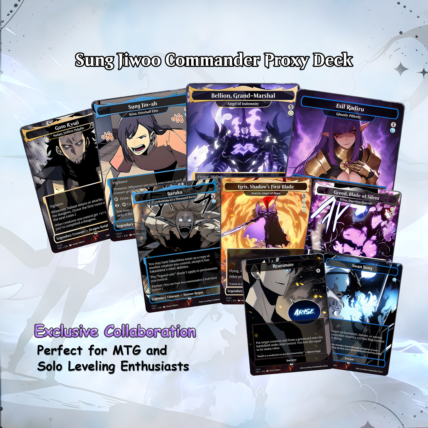 Solo Leveling cEDH Deck - Solo Leveling Magic Commander - Magic Proxy Deck with 170+ Unique Cards - Custom Cards MTG Proxy for Casual Play