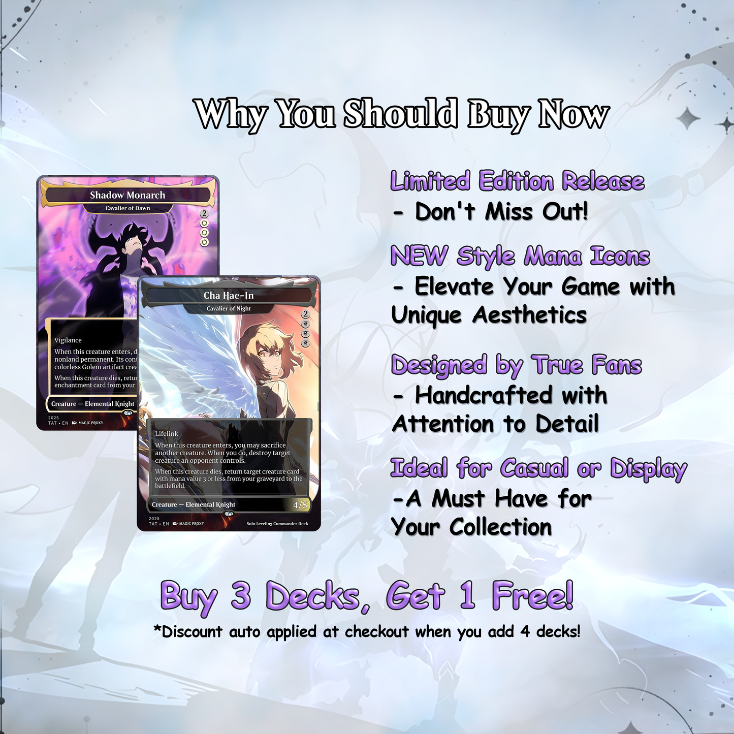 Solo Leveling cEDH Deck - Solo Leveling Magic Commander - Magic Proxy Deck with 170+ Unique Cards - Custom Cards MTG Proxy for Casual Play