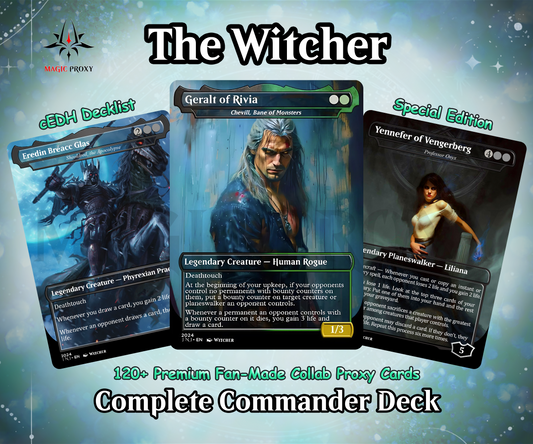 The Witcher Commander cEDH Deck - The Witcher Commander Magic Commander - Magic Proxy Deck with 160+ Unique Cards - Custom Cards MTG Proxy for Casual Play