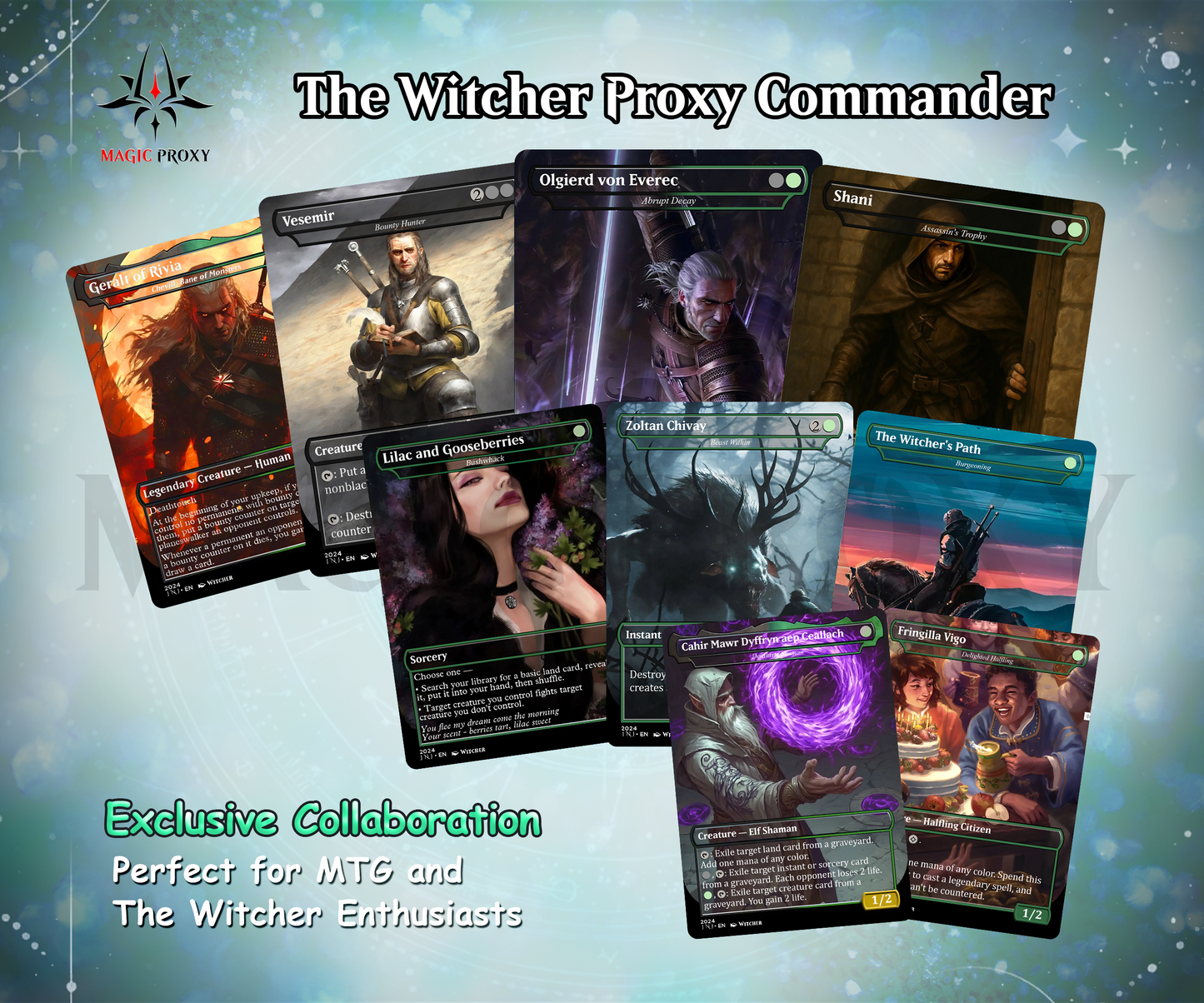 The Witcher Commander cEDH Deck - The Witcher Commander Magic Commander - Magic Proxy Deck with 160+ Unique Cards - Custom Cards MTG Proxy for Casual Play