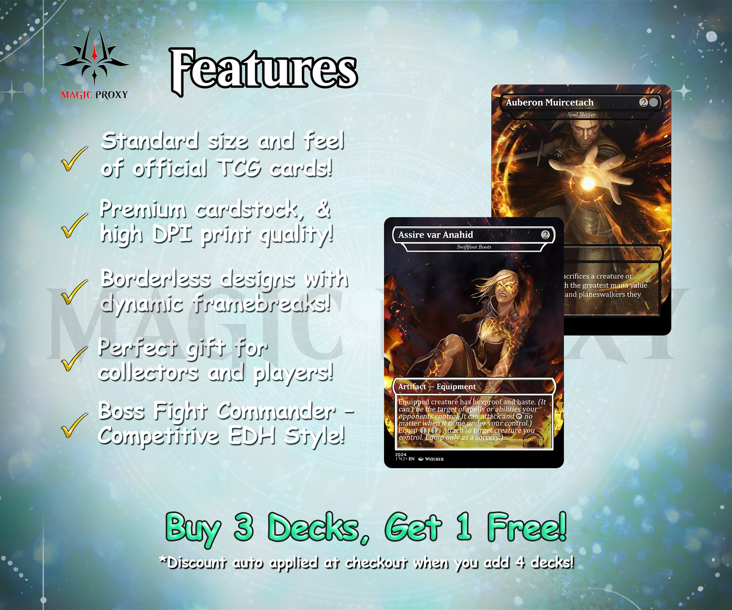 The Witcher Commander cEDH Deck - The Witcher Commander Magic Commander - Magic Proxy Deck with 160+ Unique Cards - Custom Cards MTG Proxy for Casual Play