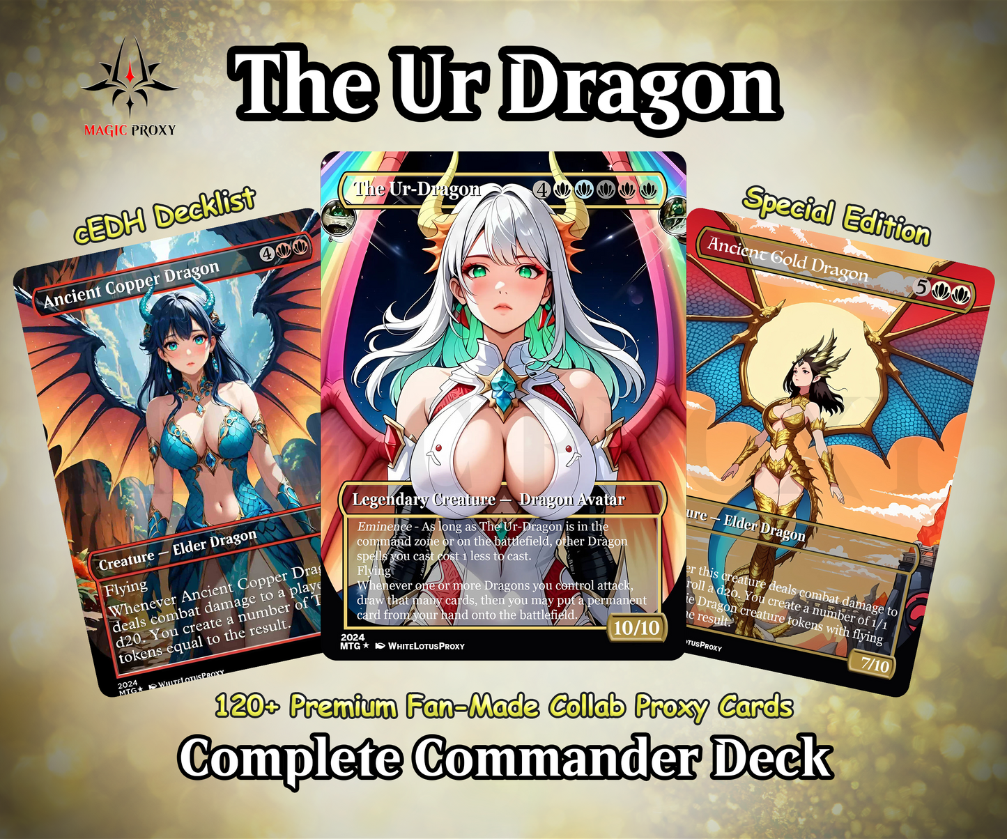 The Ur Dragon Commander cEDH Deck - The Ur Dragon Commander Magic Commander - Magic Proxy Deck with 150+ Unique Cards - Custom Cards MTG Proxy for Casual Play