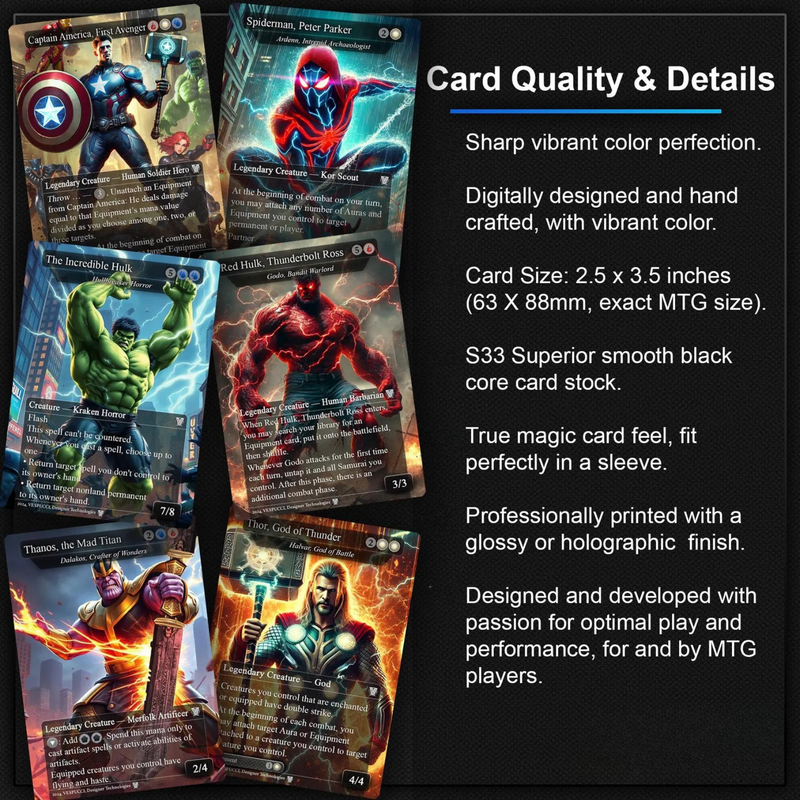 C.a.p.t.a.i.n A.m.e.r.i.c.a EDH Deck, 113 Cards, 13 Sideboard, Includes all major characters, C.a.p.t.a.i.n A.m.e.r.i.c.a Equipment Deck, Custom P.r.o.x.i.es