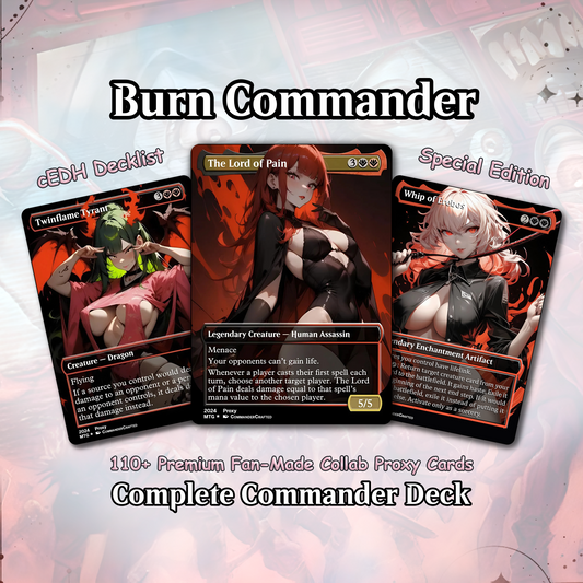 Burn Commander Deck The Lord of Pain Complete EDH Deck Proxy Deck