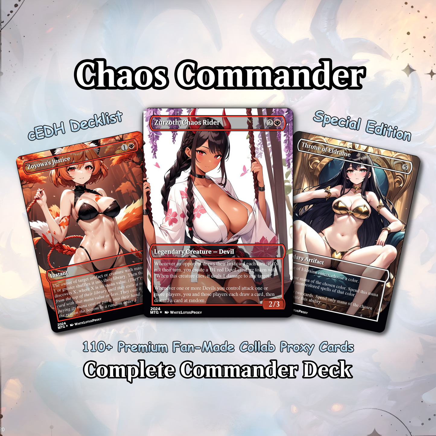 Chaos Commander Deck Zurzoth Custom MTG Cards Premium Proxy Cards Complete EDH Deck Premium Quality