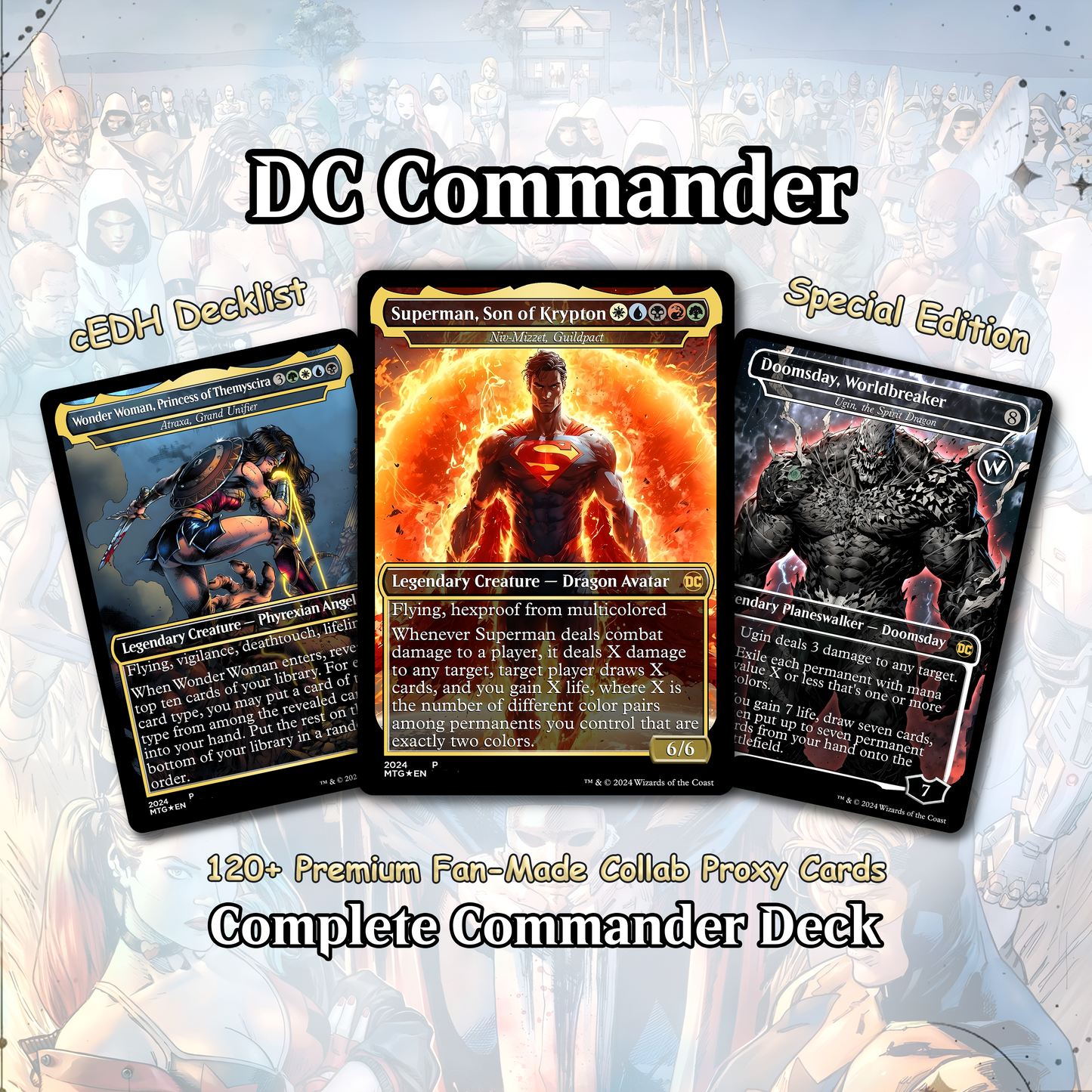 D.C Commander Deck • S.u.p.e.r.m.a.n • Forge a New Legacy in the MTG Multiverse! • Custom MTG Cards • Premium Proxy Cards • Complete EDh Deck