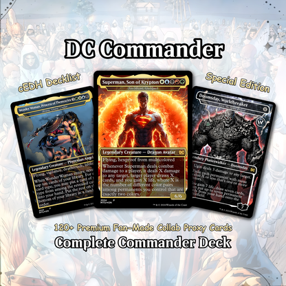 D.C Commander Deck • S.u.p.e.r.m.a.n • Forge a New Legacy in the MTG Multiverse! • Custom MTG Cards • Premium Proxy Cards • Complete EDh Deck