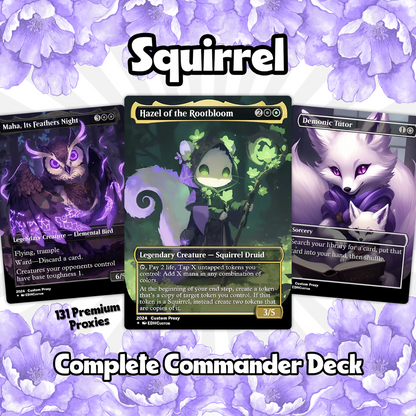 Squirrel Proxy Deck Hazel of the Rootbloom 100 Cards + Sideboard + Tokens | Premium Quality Custom MTG Proxies for EDH Commander